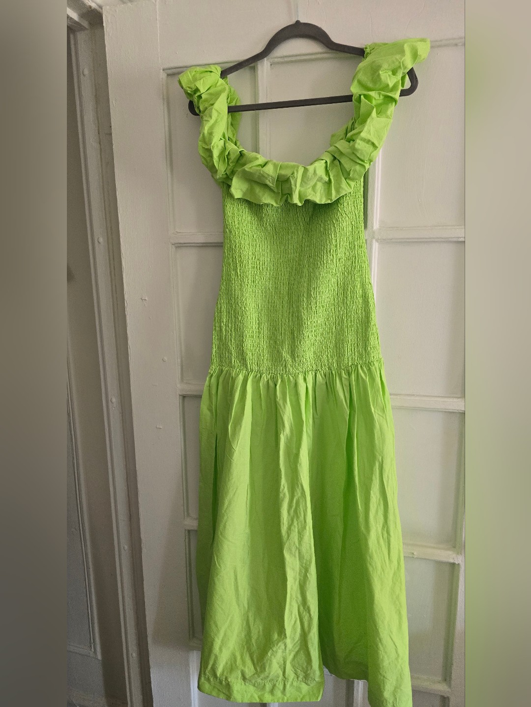 Lime Green Ruffle Strap Dress